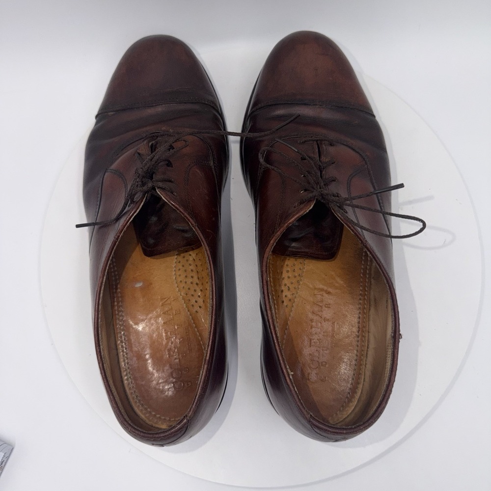 Vintage Cole Haan Oxford Dress Shoes Mens Sz 8 D Burgundy Cap Toe USA Made Derby - Picture 6 of 8